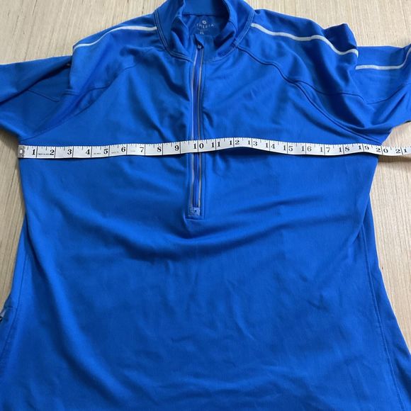 Athleta Half Zip Reflective Running Wild Reflective Top Blue 243315 Size XL - Picture 3 of 9